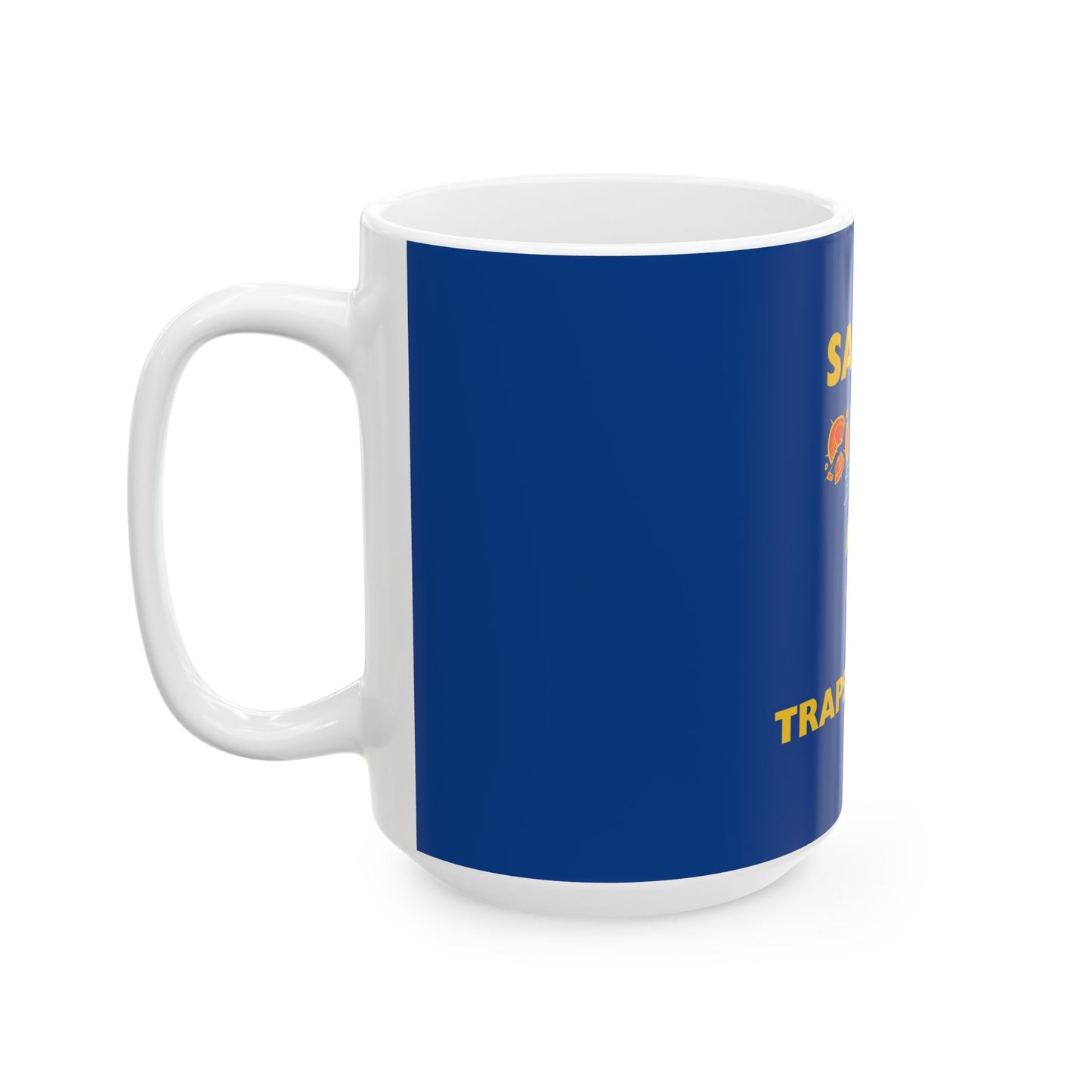 Saline Pull Trapshooting Ceramic Mug - Bold Blue 11oz & 15oz Coffee Cup