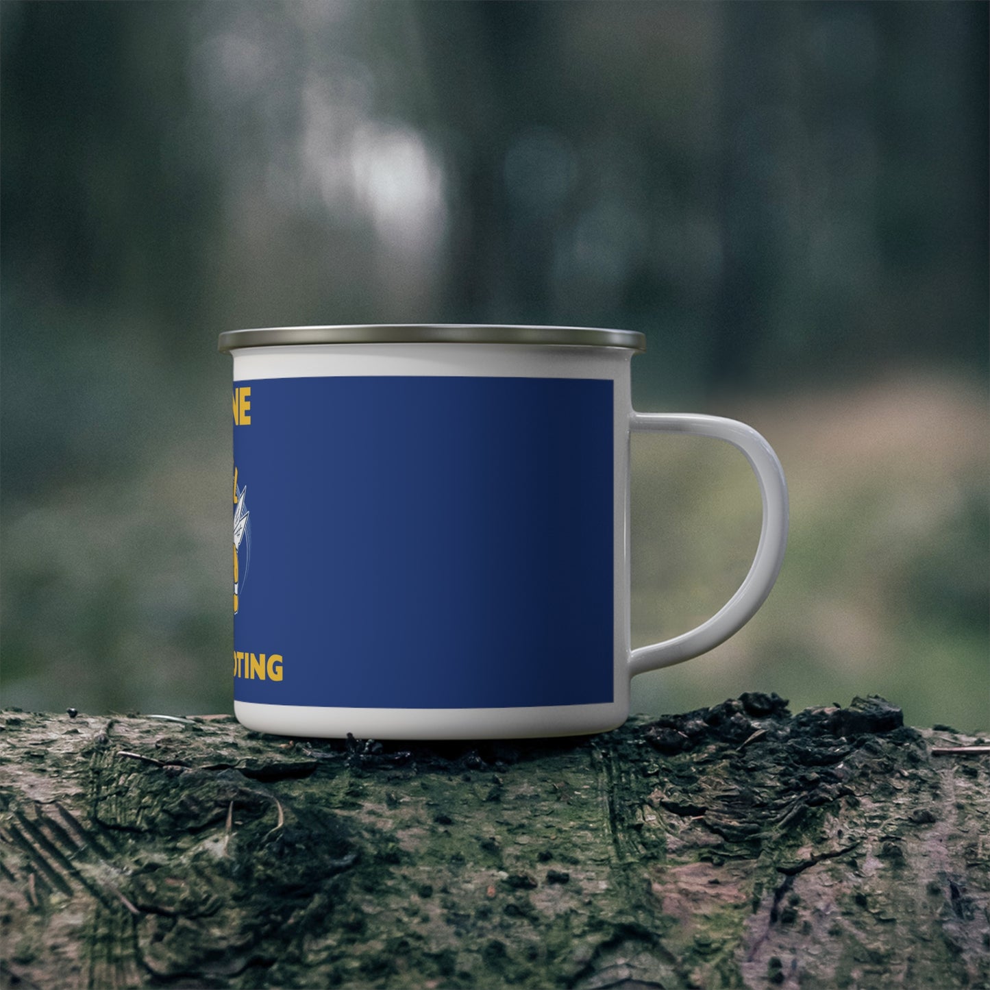 Saline Pull Trapshooting Enamel Camping Mug - Perfect for Outdoor Enthusiasts