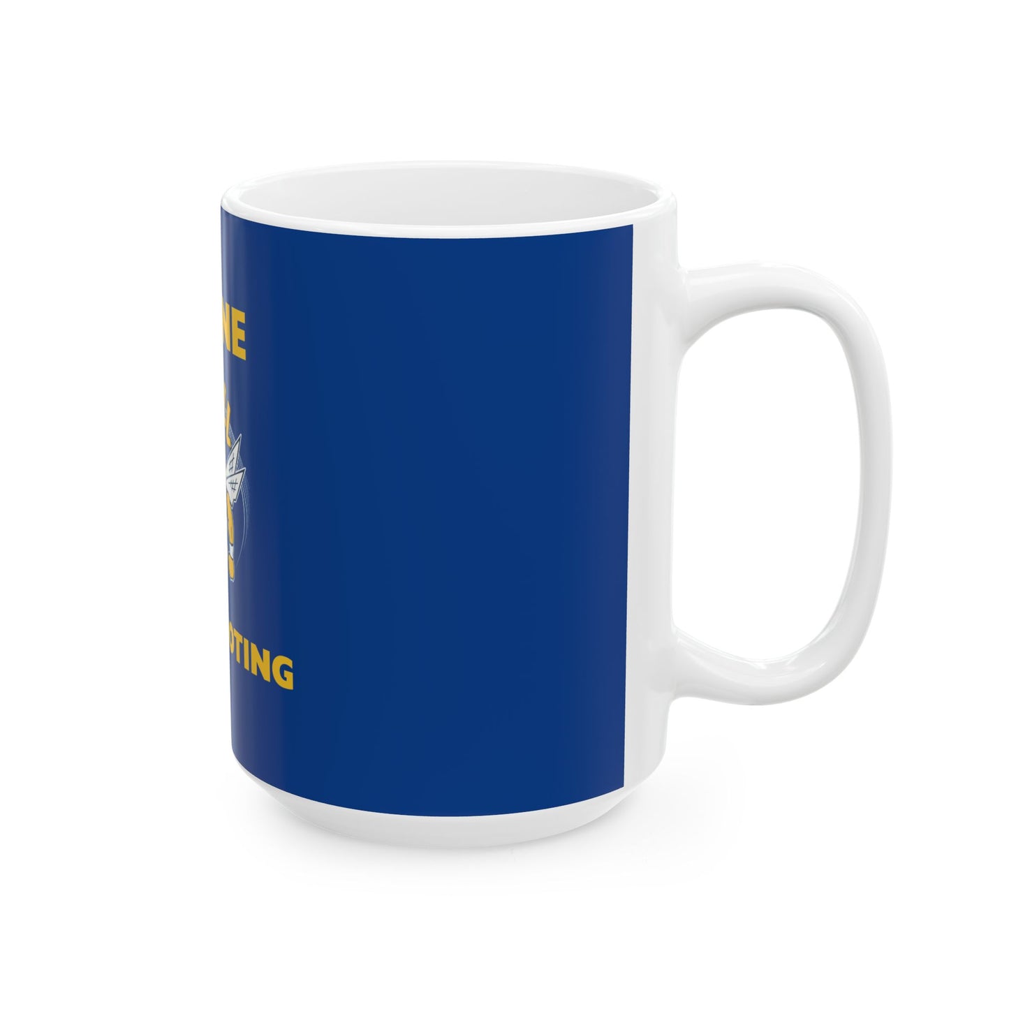 Saline Pull Trapshooting Ceramic Mug - Bold Blue 11oz & 15oz Coffee Cup