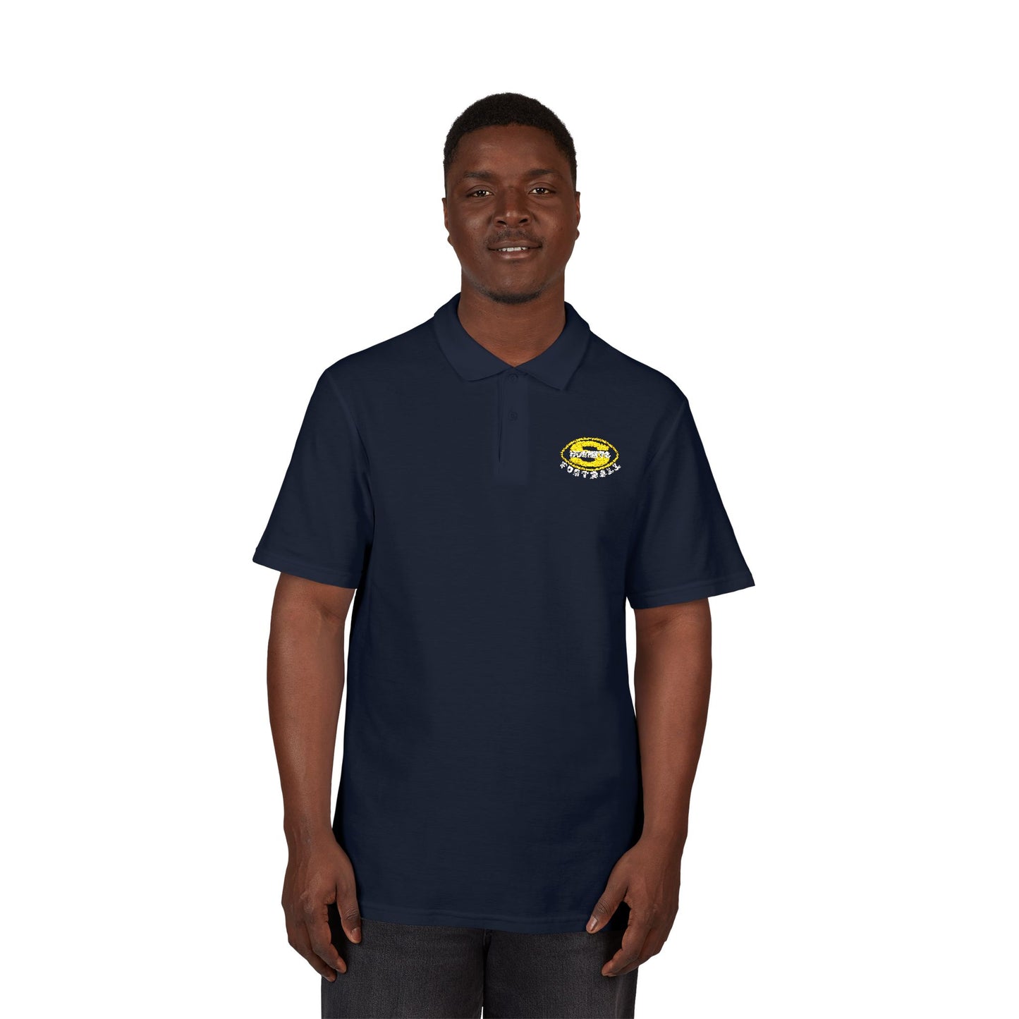 Saline Football Embroidered Unisex Pique Polo Shirt