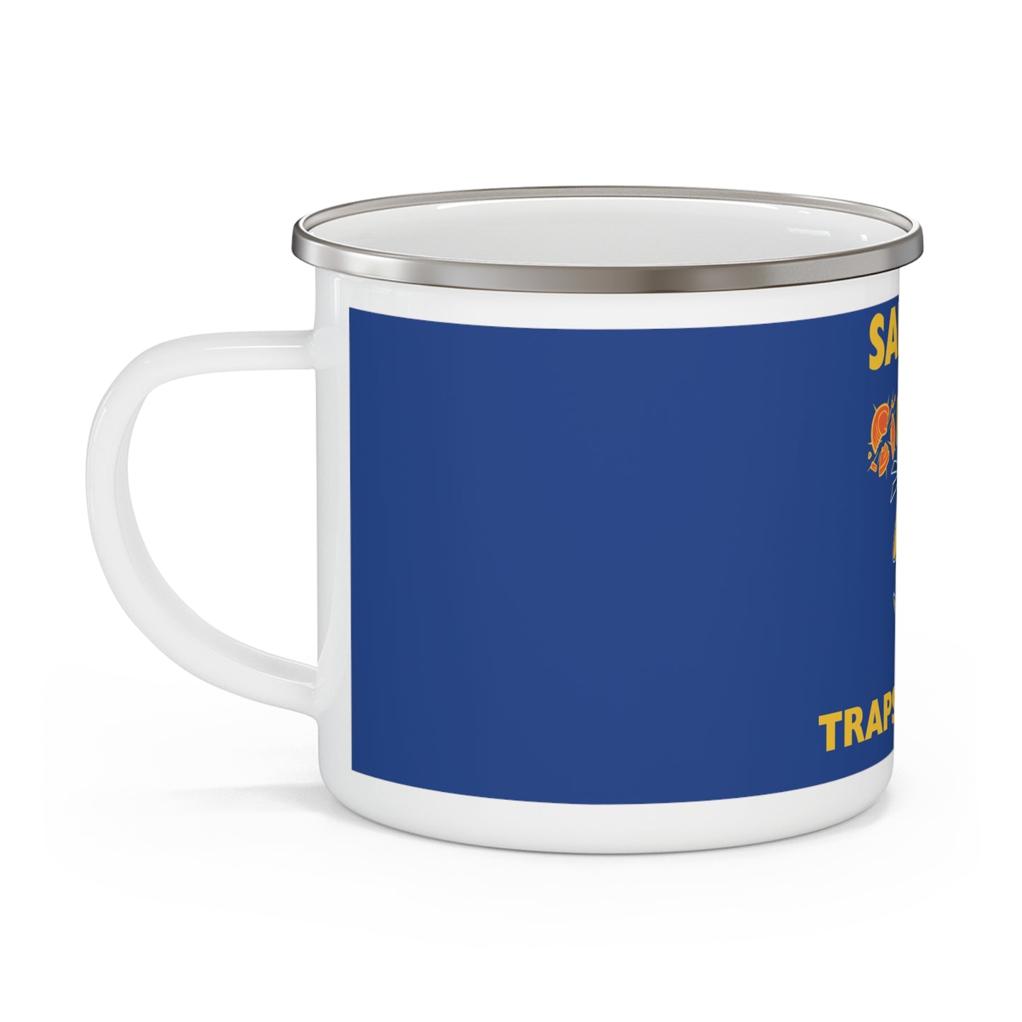 Saline Pull Trapshooting Enamel Camping Mug - Perfect for Outdoor Enthusiasts
