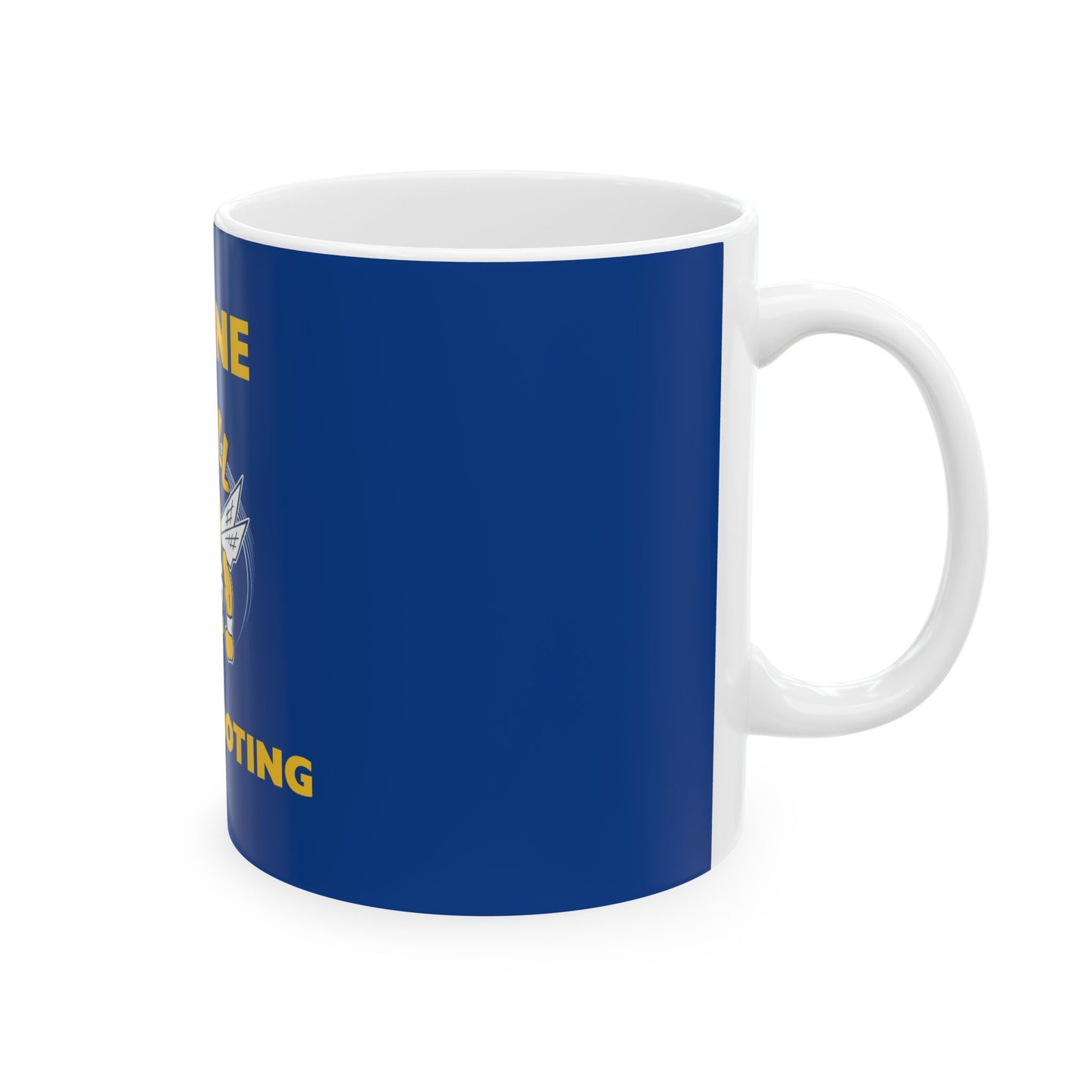Saline Pull Trapshooting Ceramic Mug - Bold Blue 11oz & 15oz Coffee Cup