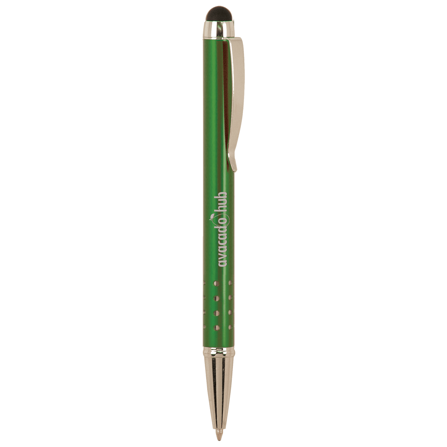 Pen with Silver Trim Laserable Pen with Stylus