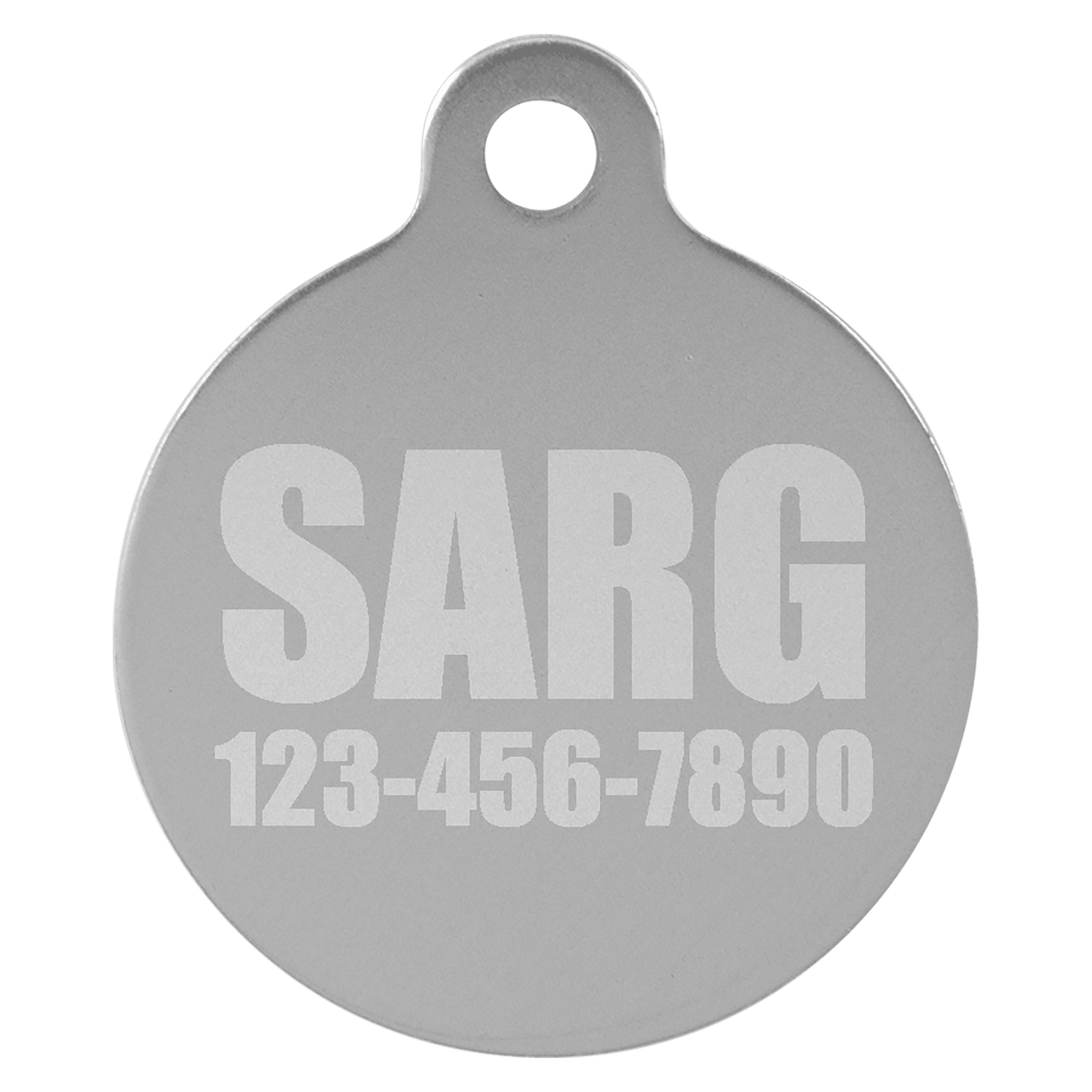 1" Laserable Anodized Aluminum Round Pet Tag with Tab