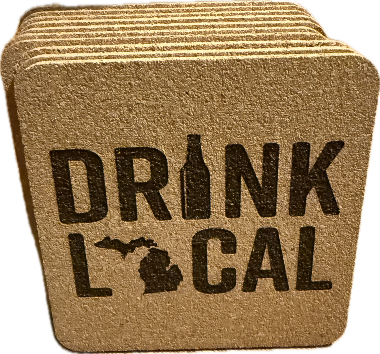 Drink Local Michigan 6pk Cork Coasters w/holder