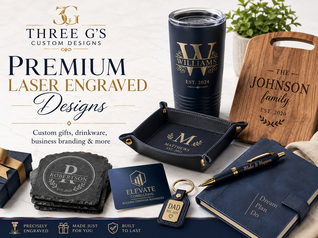 Three G's Premium Laser Engraved Designs