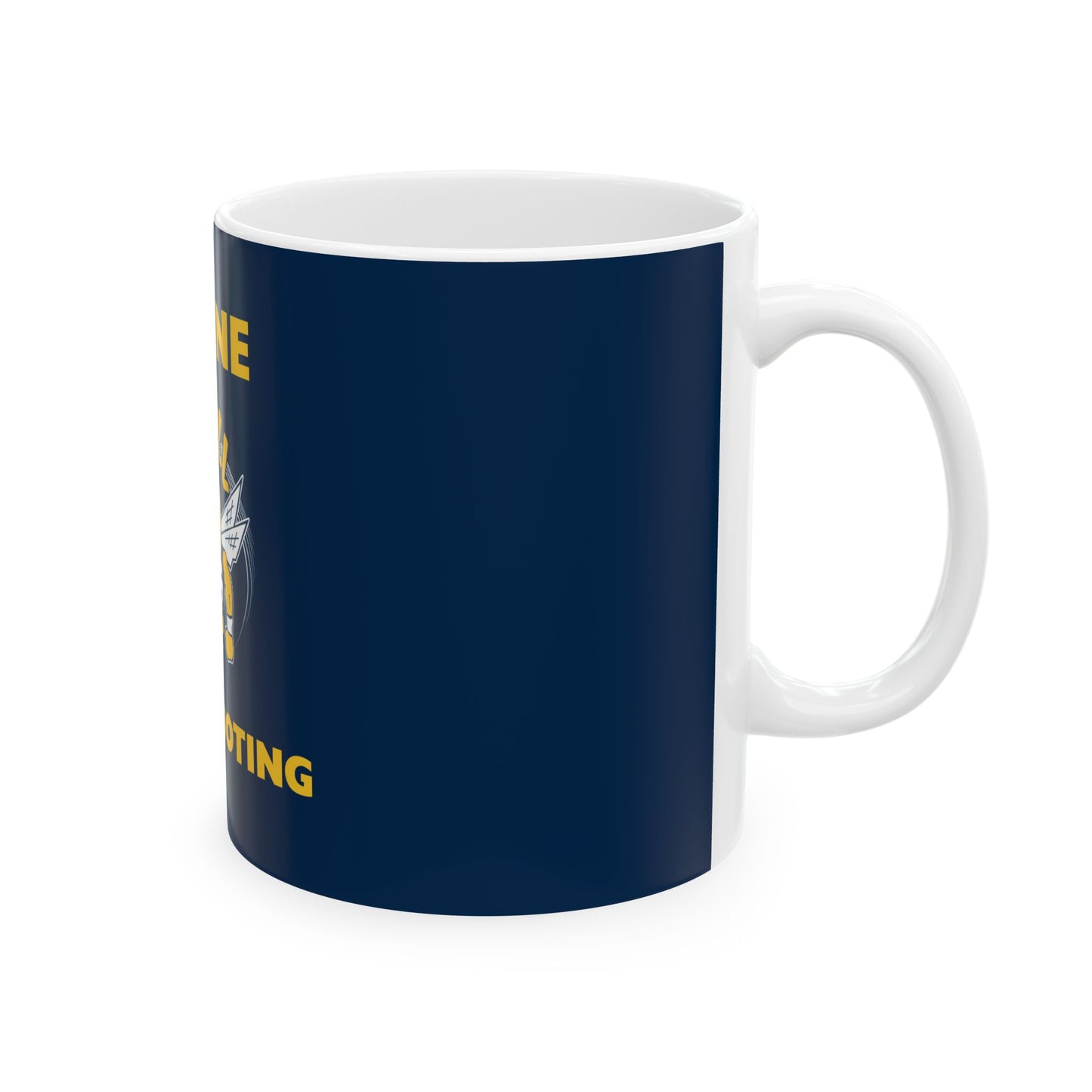 Saline Pull Trapshooting Ceramic Mug - Bold Blue 11oz & 15oz Coffee Cup