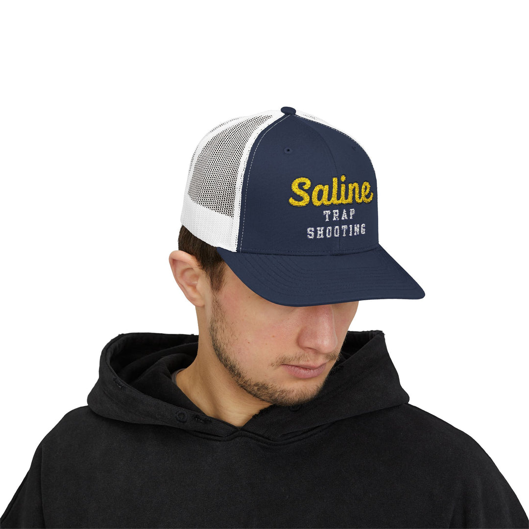 Saline Trap Script Embroidered Trucker Hat