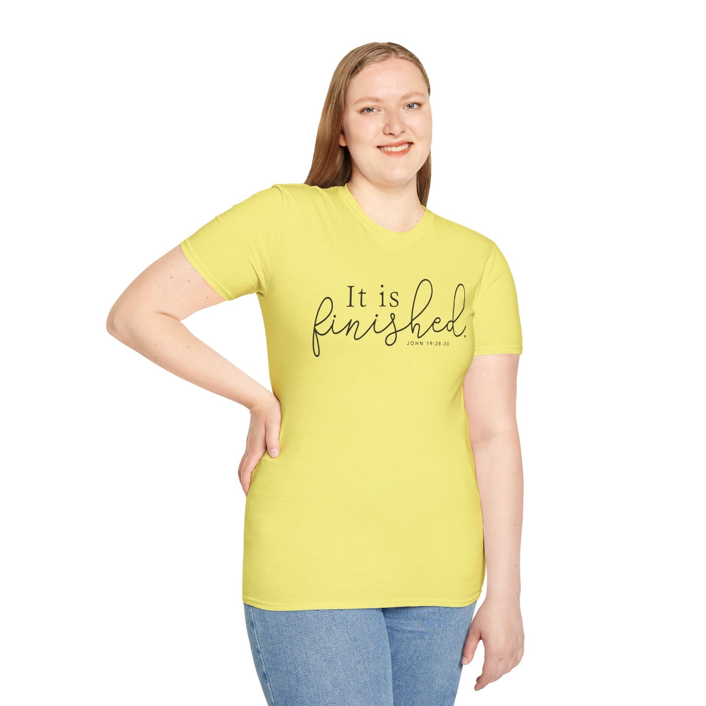Inspirational Unisex Softstyle T-Shirt - "It is Finished" - Perfect for Faith-Based Gifts