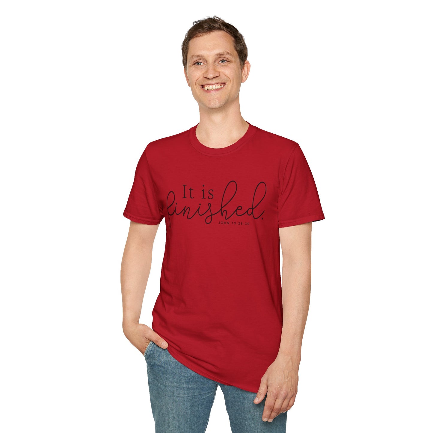 Inspirational Unisex Softstyle T-Shirt - "It is Finished" - Perfect for Faith-Based Gifts