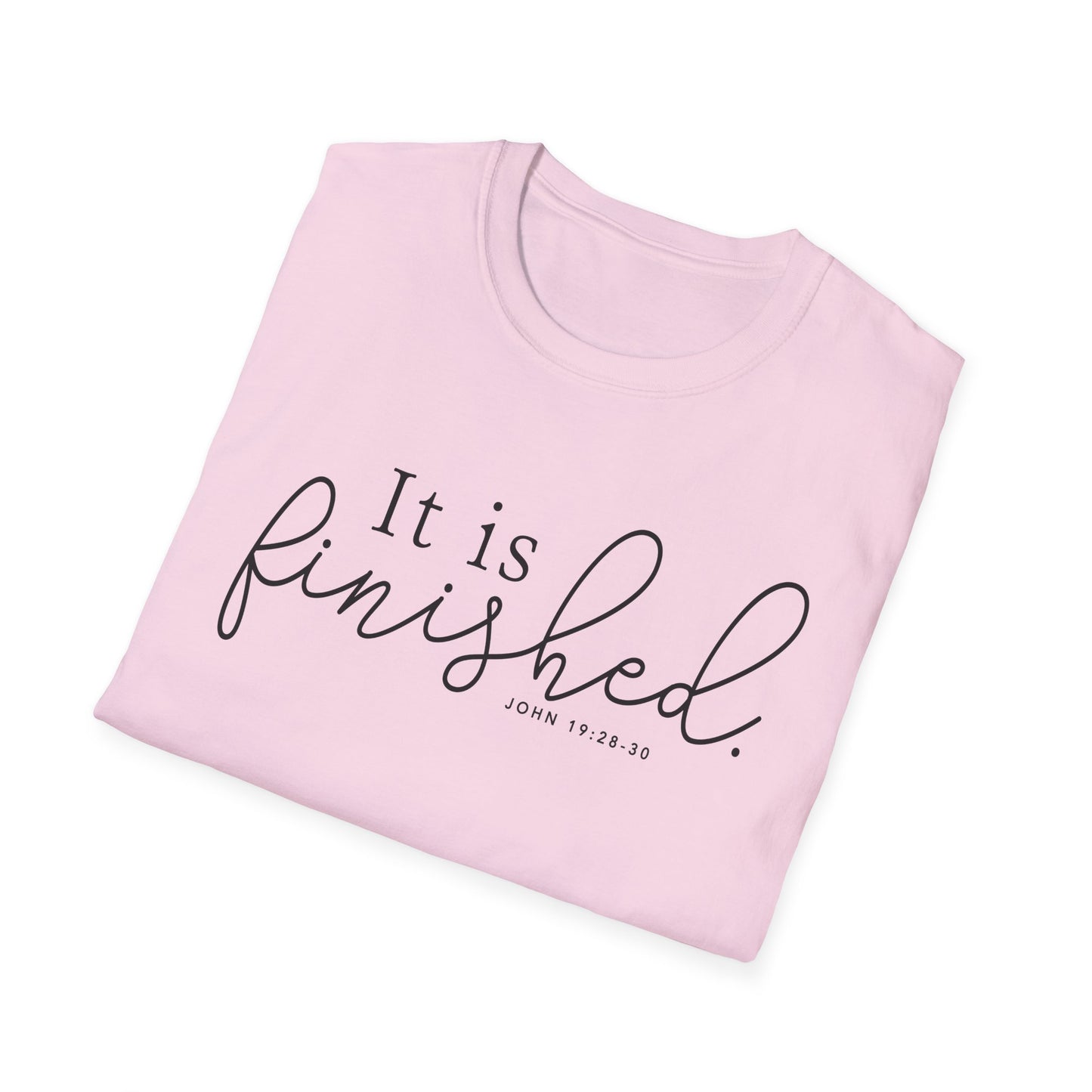 Inspirational Unisex Softstyle T-Shirt - "It is Finished" - Perfect for Faith-Based Gifts