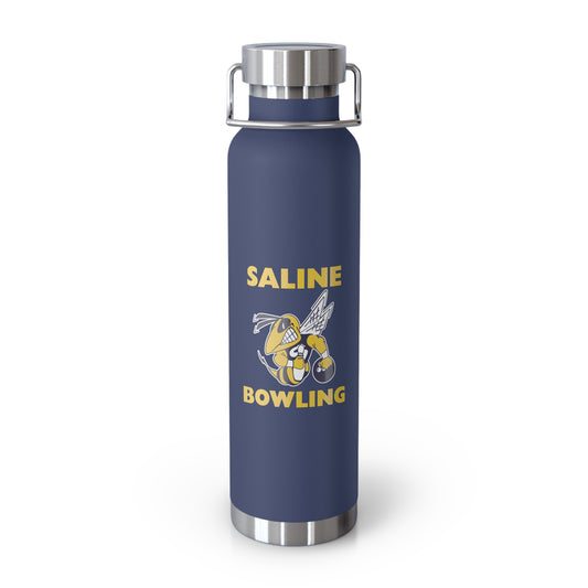Copper Vacuum Insulated Water Bottle - Saline Bowling Design, 22oz