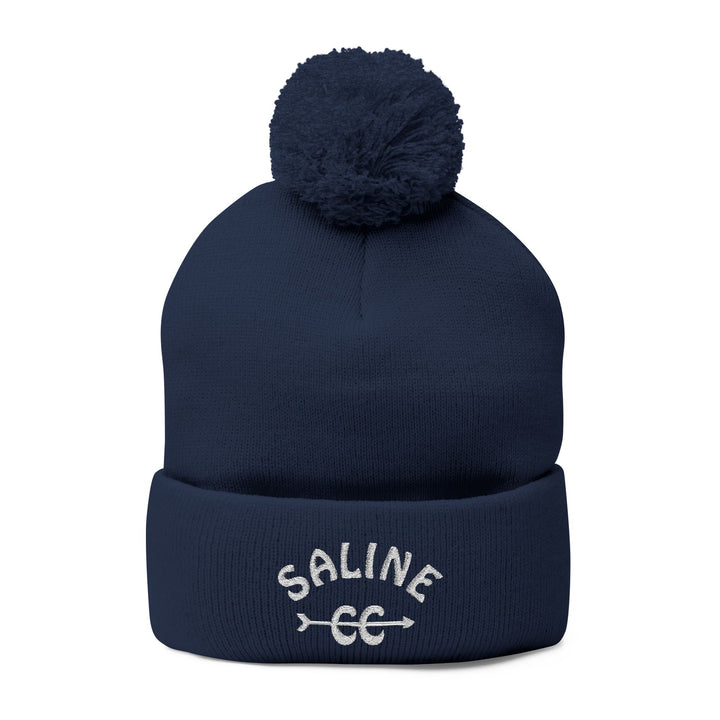 Saline CC Embroidered Pom-Pom Beanie