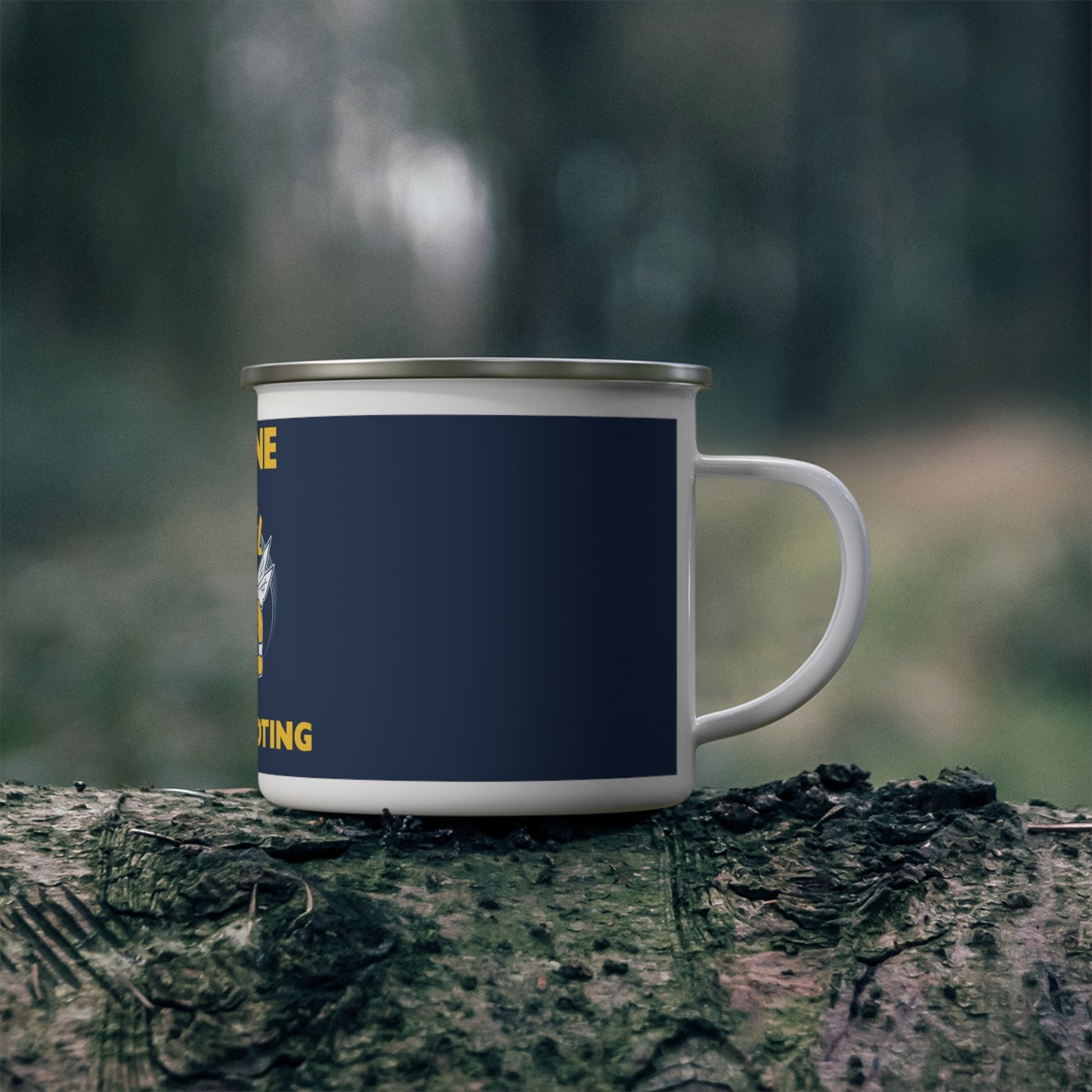 Saline Pull Trapshooting Enamel Camping Mug - Perfect for Outdoor Enthusiasts