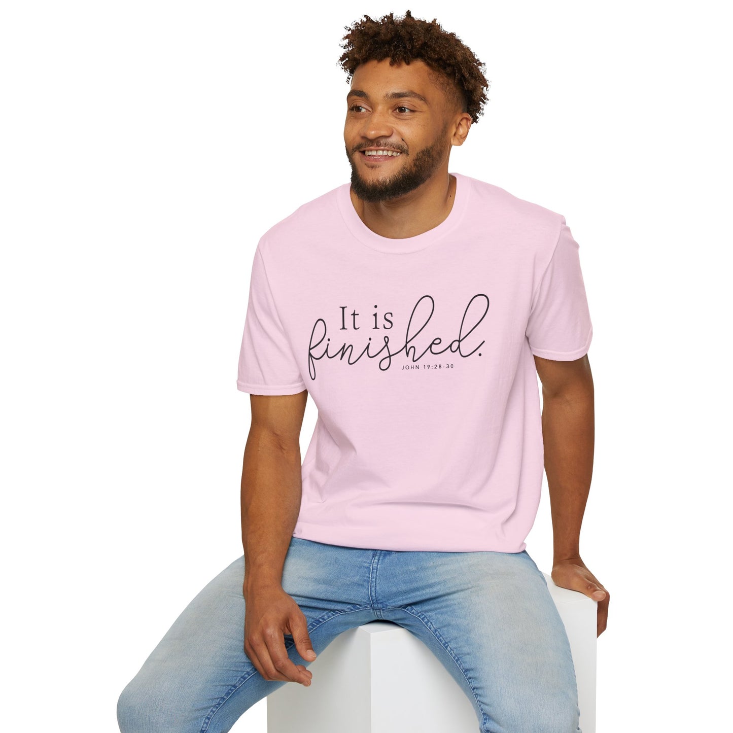 Inspirational Unisex Softstyle T-Shirt - "It is Finished" - Perfect for Faith-Based Gifts