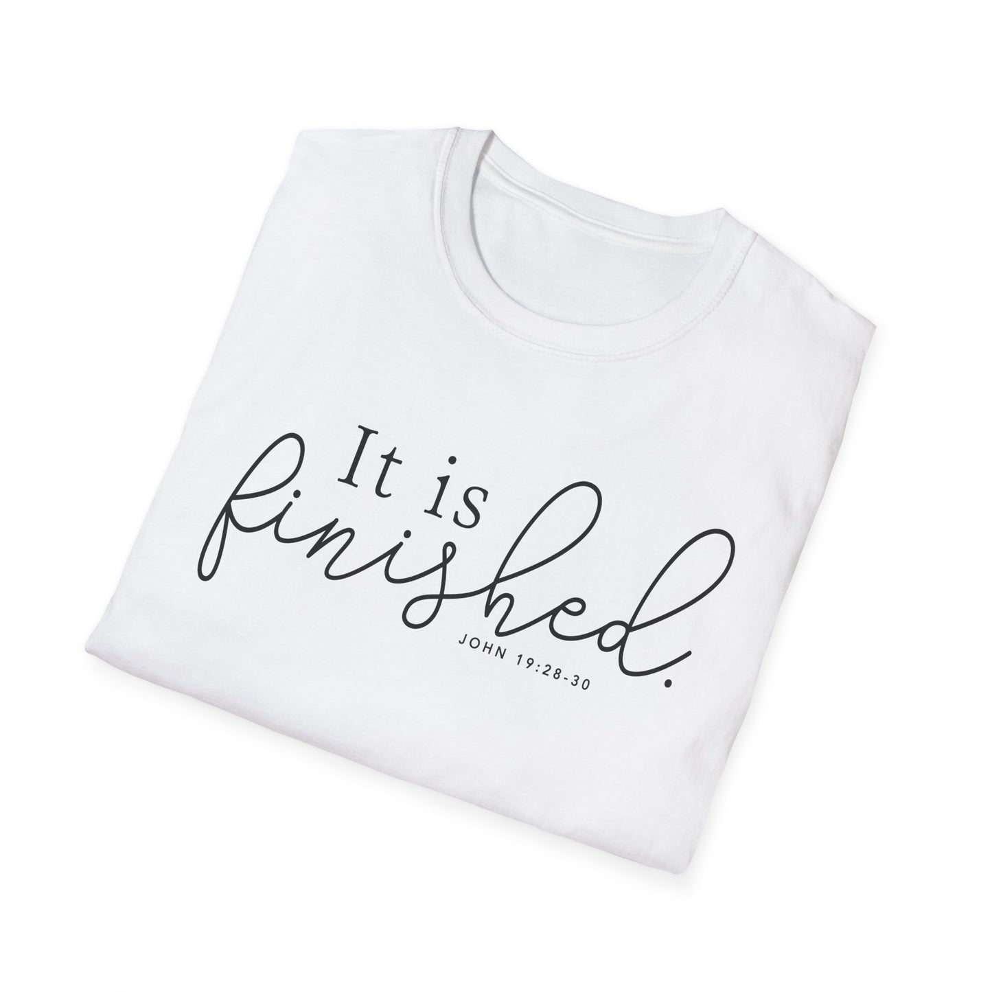 Inspirational Unisex Softstyle T-Shirt - "It is Finished" - Perfect for Faith-Based Gifts