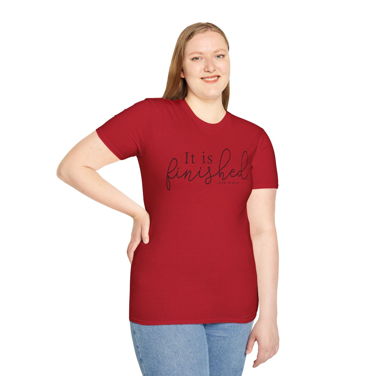 Inspirational Unisex Softstyle T-Shirt - "It is Finished" - Perfect for Faith-Based Gifts