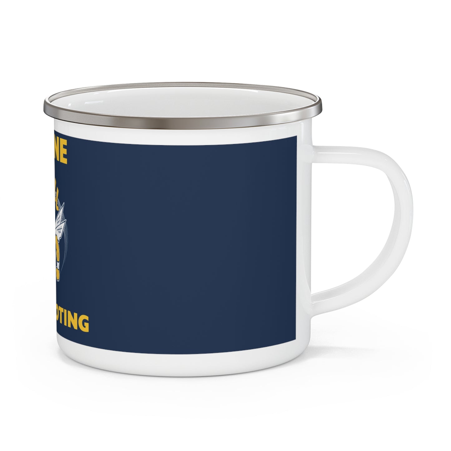 Saline Pull Trapshooting Enamel Camping Mug - Perfect for Outdoor Enthusiasts