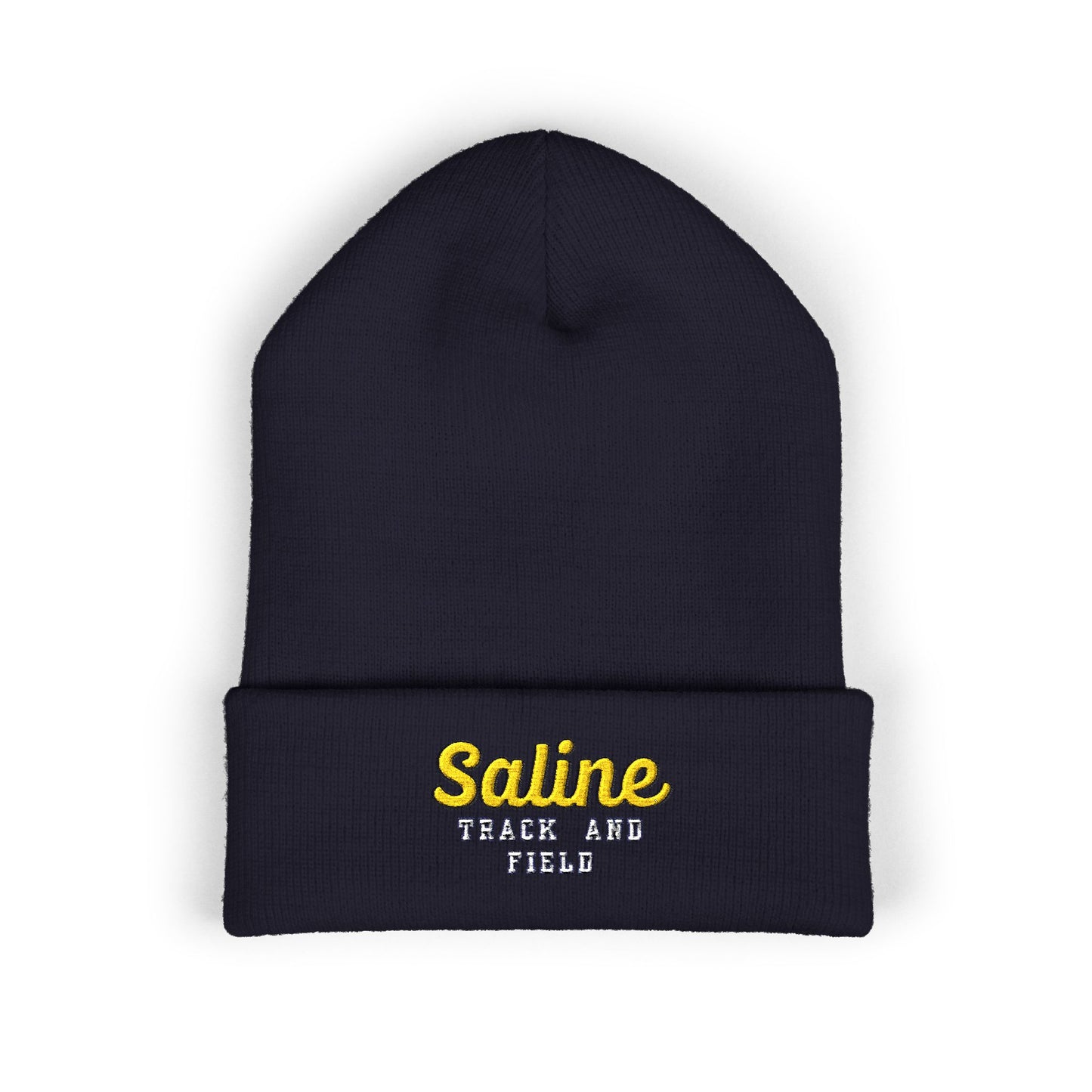 Saline Track & Field  Script Embroidered Cuffed Beanie