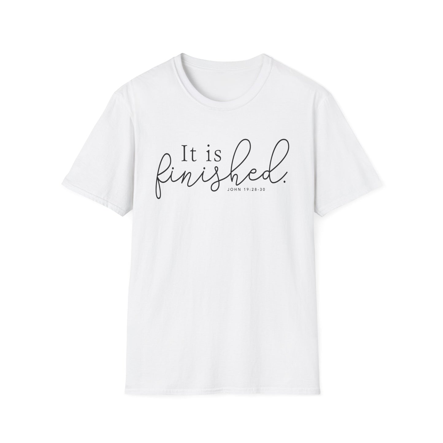 Inspirational Unisex Softstyle T-Shirt - "It is Finished" - Perfect for Faith-Based Gifts