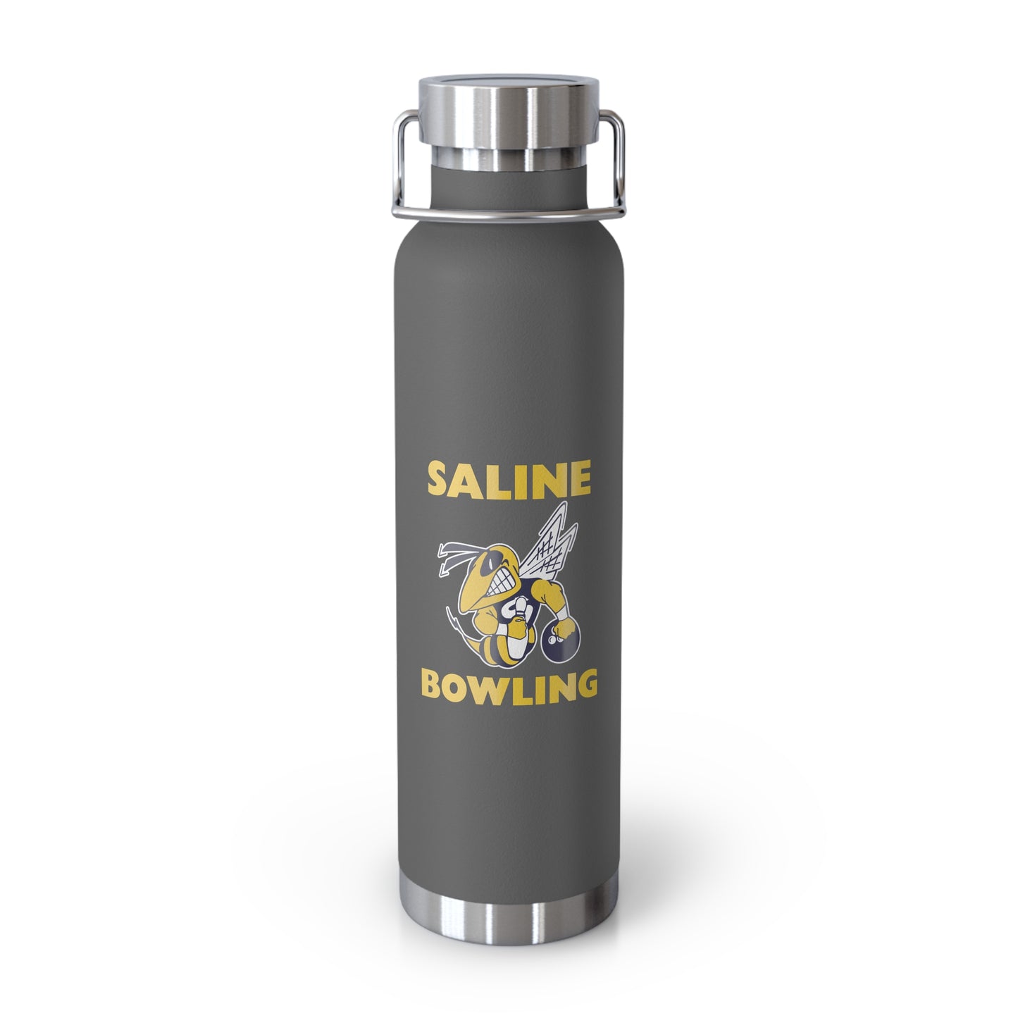 Copper Vacuum Insulated Water Bottle - Saline Bowling Design, 22oz