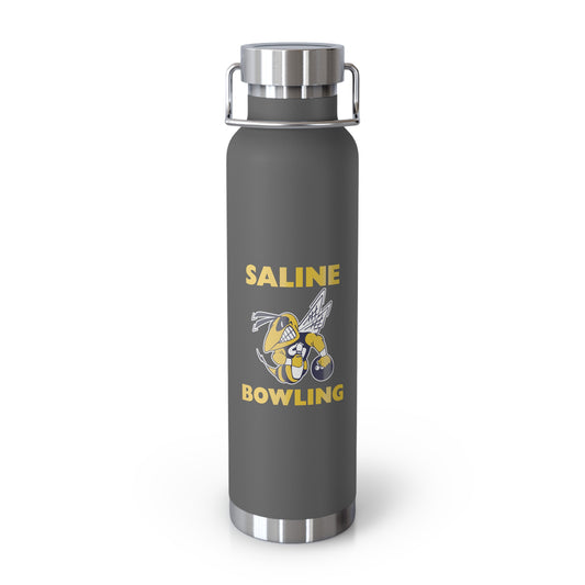 Copper Vacuum Insulated Water Bottle - Saline Bowling Design, 22oz