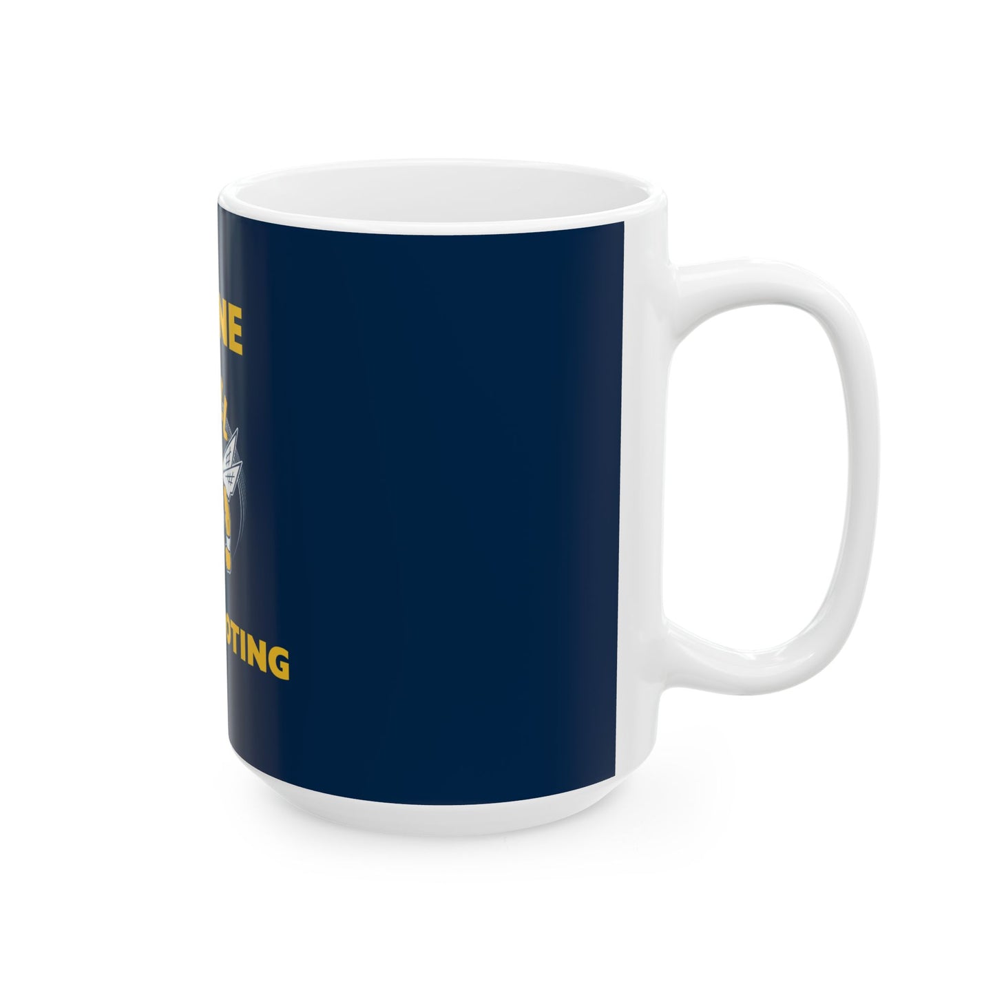Saline Pull Trapshooting Ceramic Mug - Bold Blue 11oz & 15oz Coffee Cup
