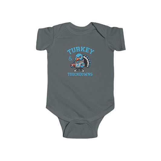 Turkey & Touchdowns Football Baby Onesie