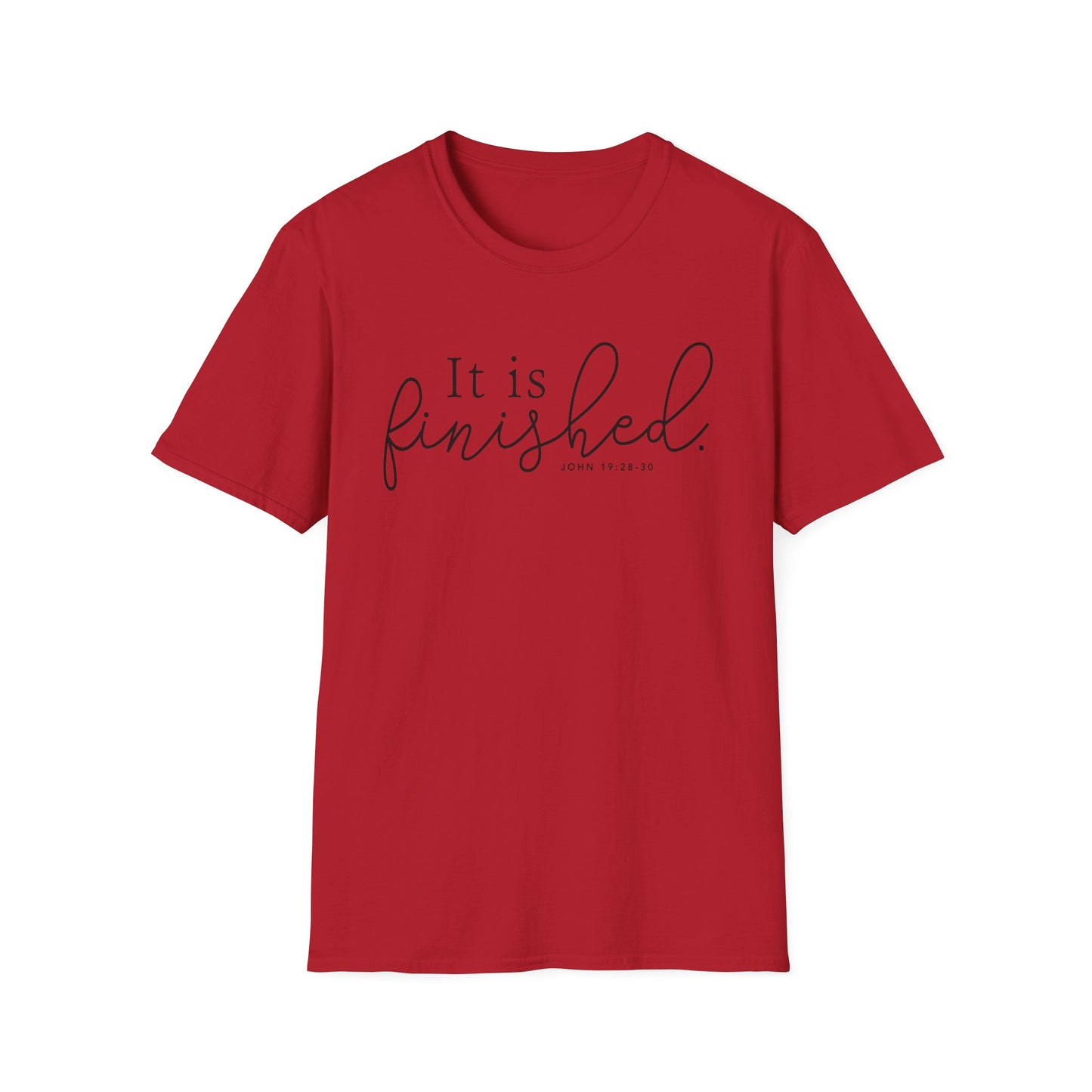Inspirational Unisex Softstyle T-Shirt - "It is Finished" - Perfect for Faith-Based Gifts