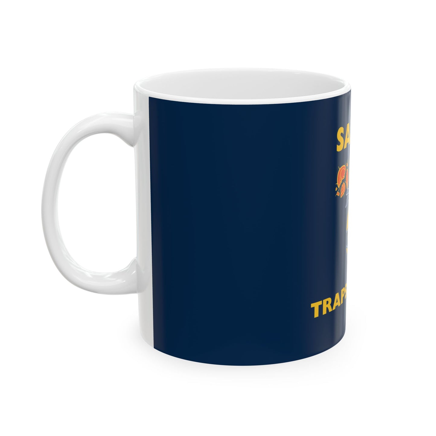 Saline Pull Trapshooting Ceramic Mug - Bold Blue 11oz & 15oz Coffee Cup