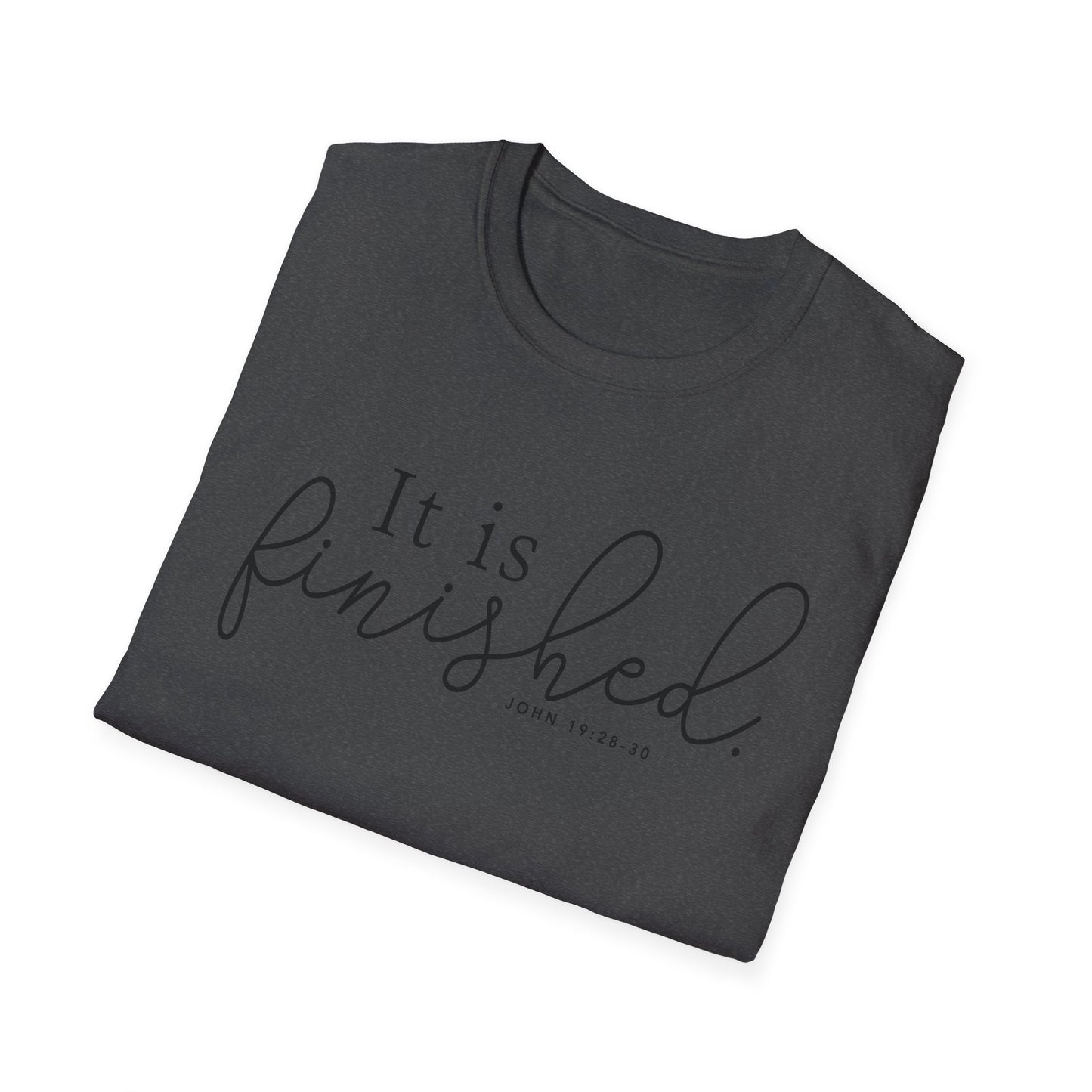 Inspirational Unisex Softstyle T-Shirt - "It is Finished" - Perfect for Faith-Based Gifts