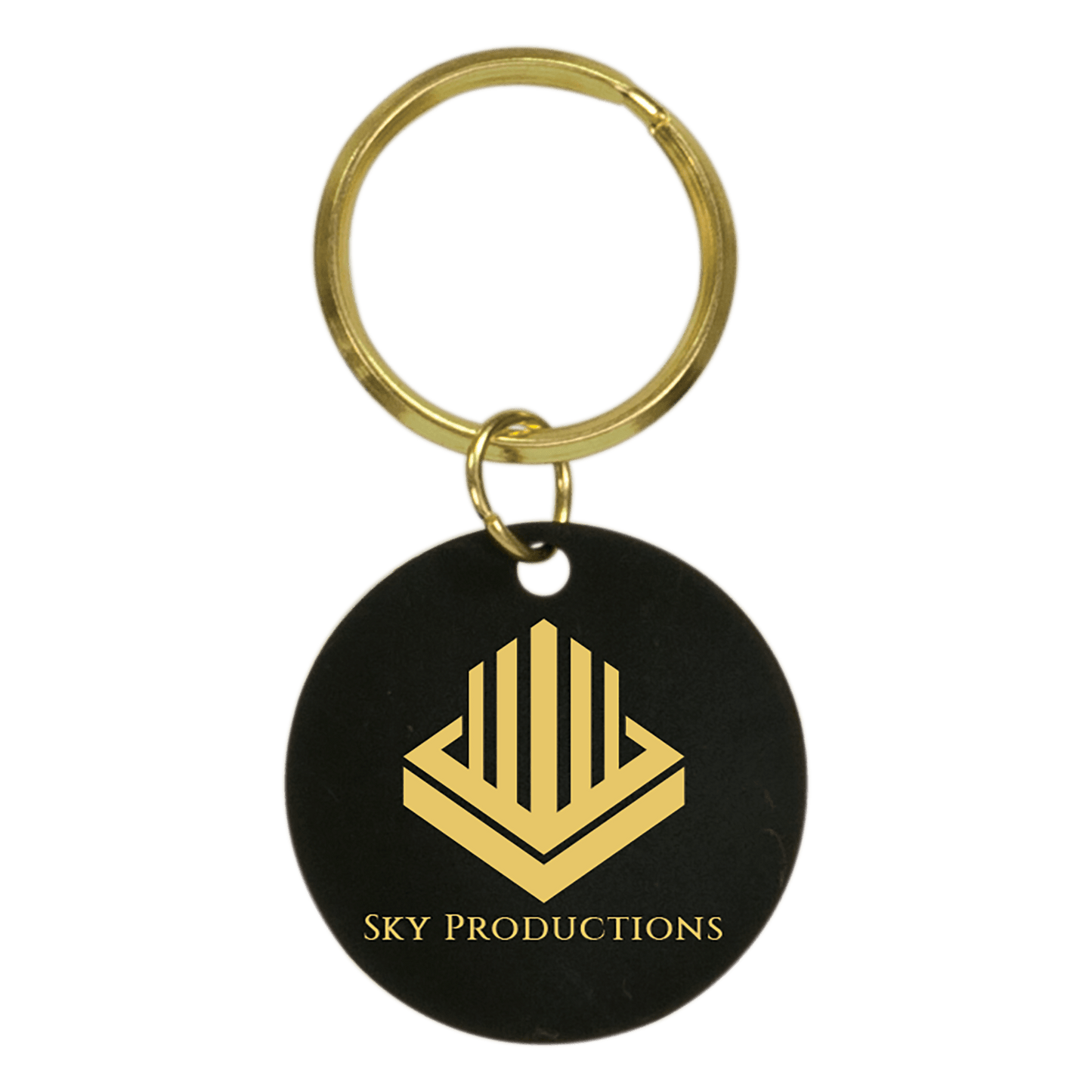 1 1/2" Black Brass Blank Circle Keychain
