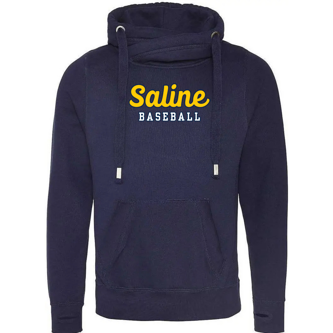 Saline Baseball Cowl Neck Hooded Sweatshirt