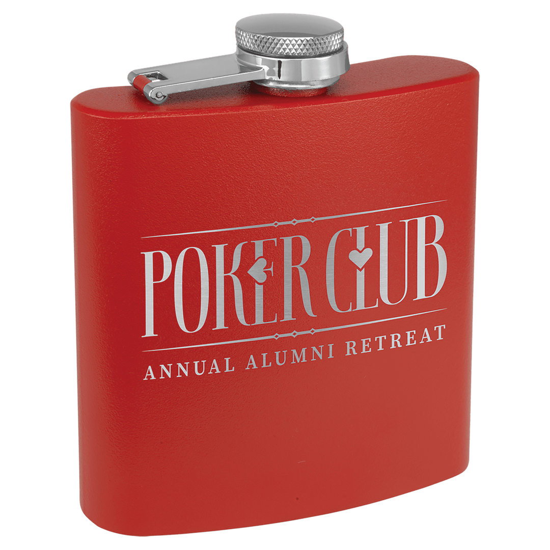 6 oz. Matte Powder Coated Laserable Stainless Steel Flask