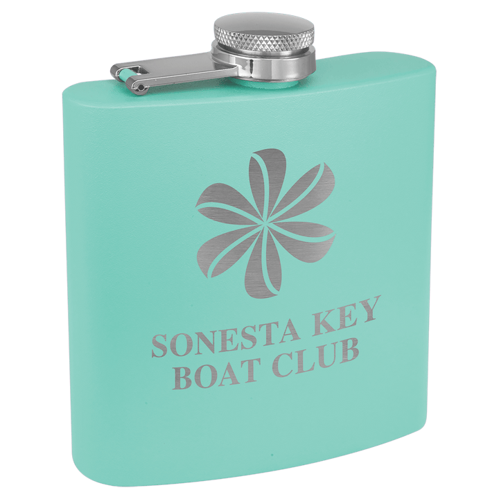 6 oz. Matte Powder Coated Laserable Stainless Steel Flask