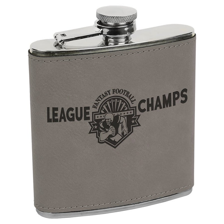 6 oz. Laserable Leatherette Stainless Steel Flask