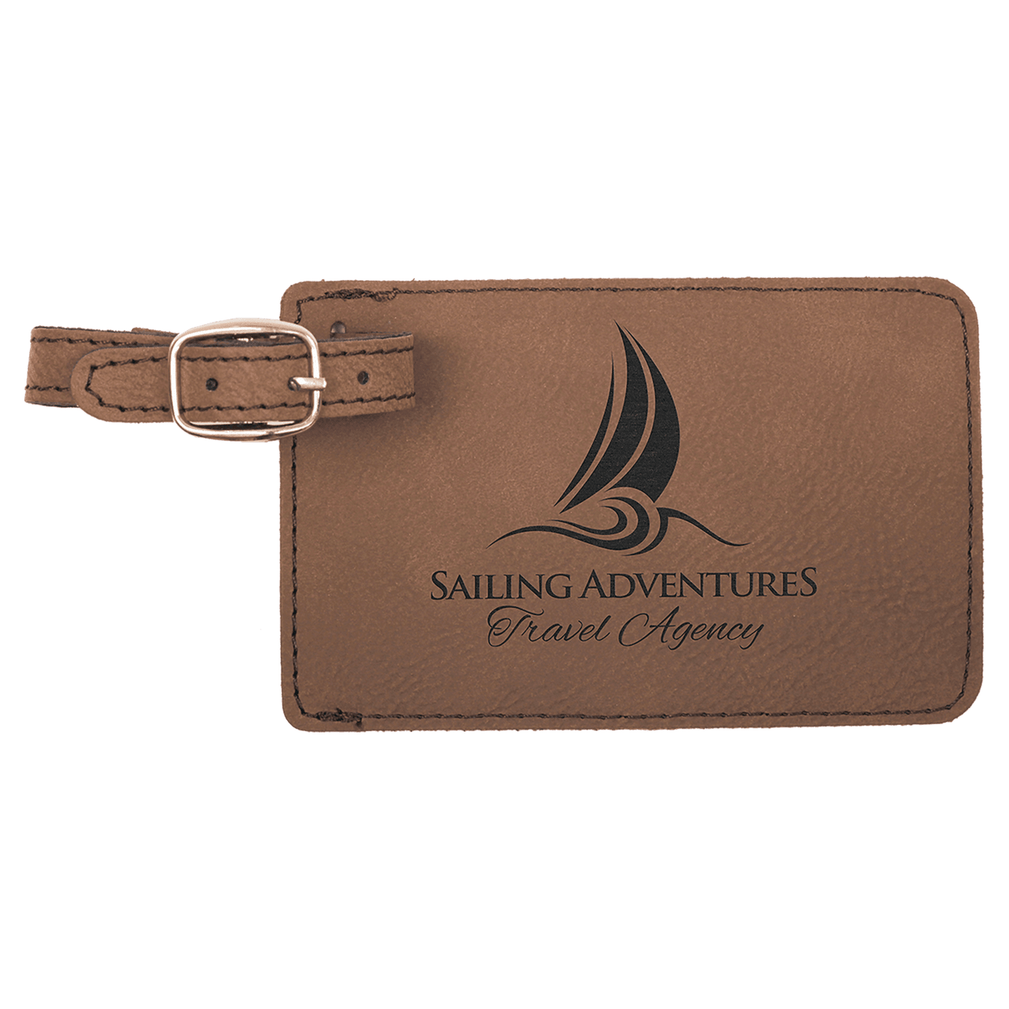4 1/4" x 2 3/4" Laserable Leatherette Luggage Tag