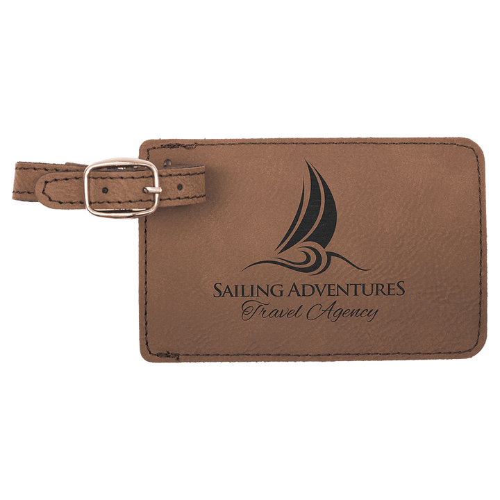 4 1/4" x 2 3/4" Laserable Leatherette Luggage Tag