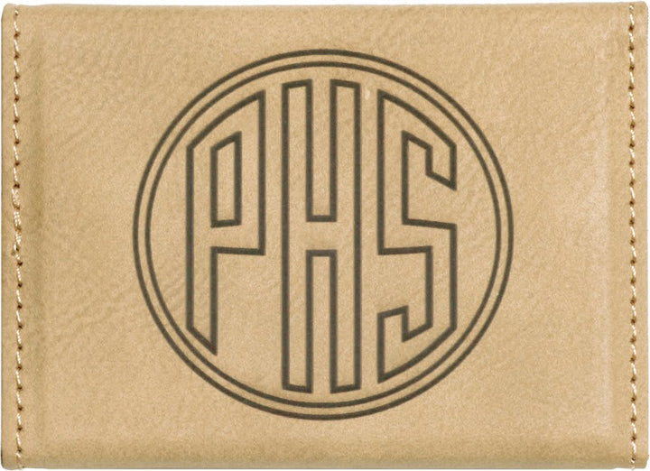 3 3/4" x 2 3/4" Laserable Leatherette Hard Business Card Holder