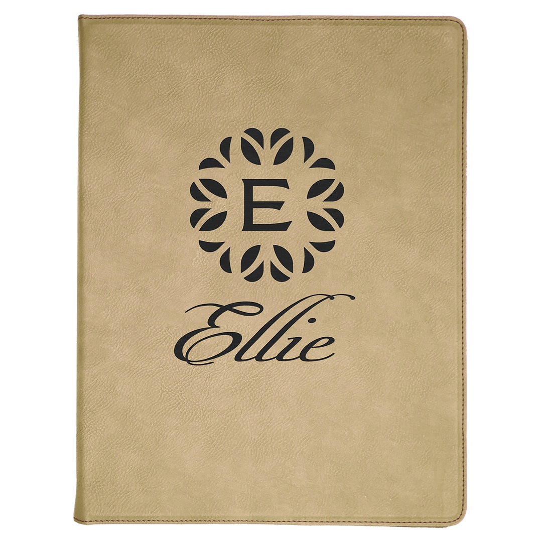 9 1/2" x 12" Laserable Leatherette Portfolio with Notepad