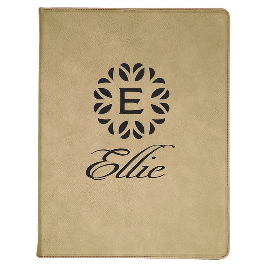 9 1/2" x 12" Laserable Leatherette Portfolio with Notepad