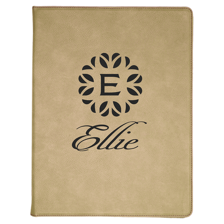 9 1/2" x 12" Laserable Leatherette Portfolio with Notepad
