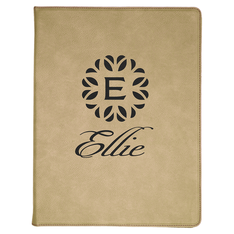 9 1/2" x 12" Laserable Leatherette Portfolio with Notepad