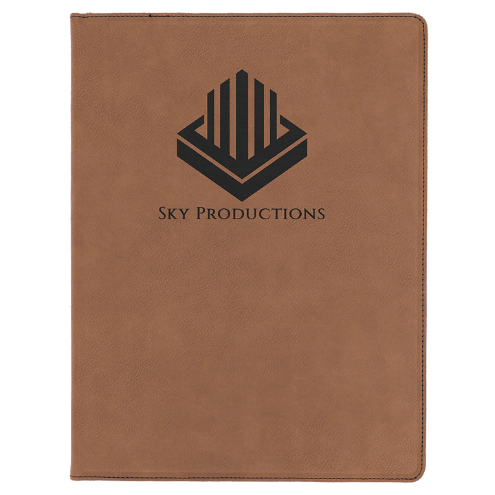 9 1/2" x 12" Laserable Leatherette Portfolio with Notepad