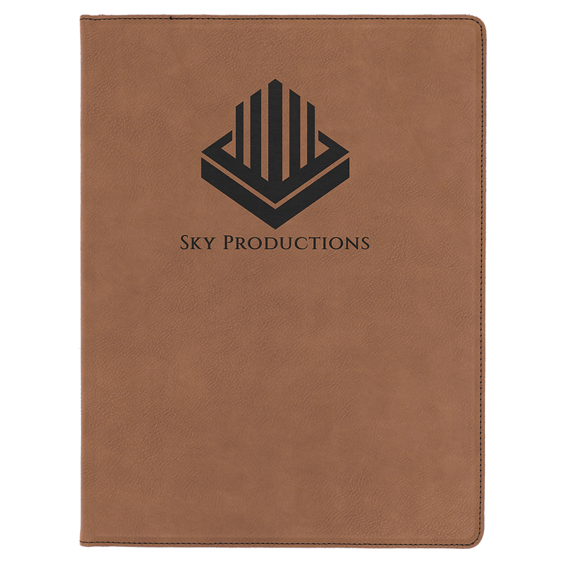 9 1/2" x 12" Laserable Leatherette Portfolio with Notepad