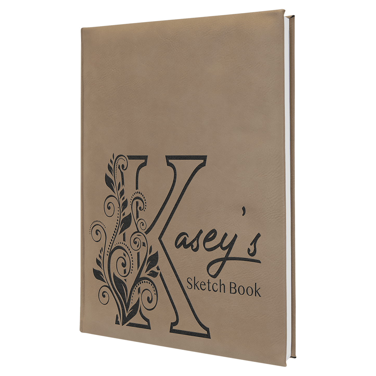 7" x 9 3/4" Laserable Leatherette Sketch Book with Unlined Notepad