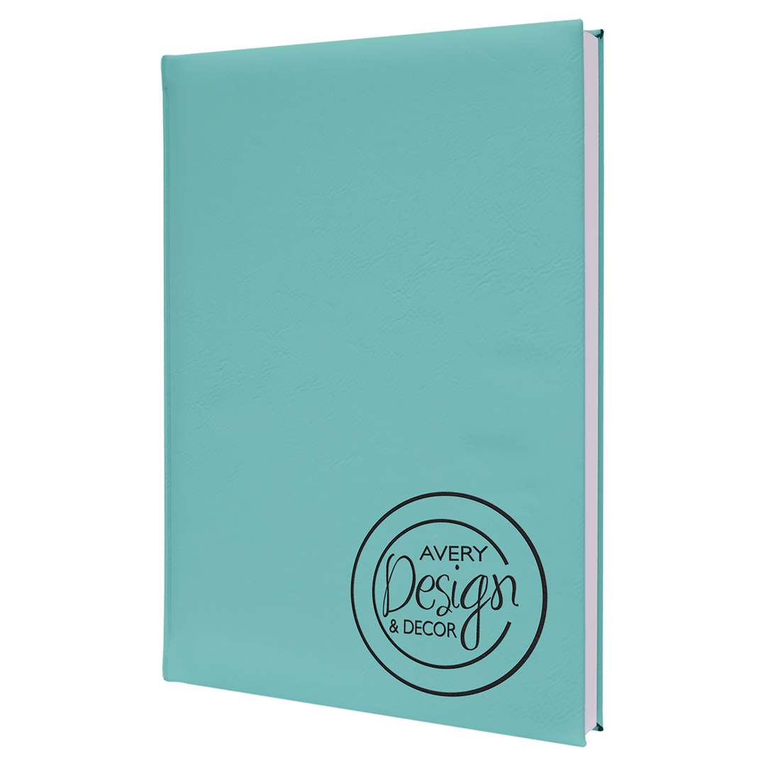 7" x 9 3/4" Laserable Leatherette Sketch Book with Unlined Notepad