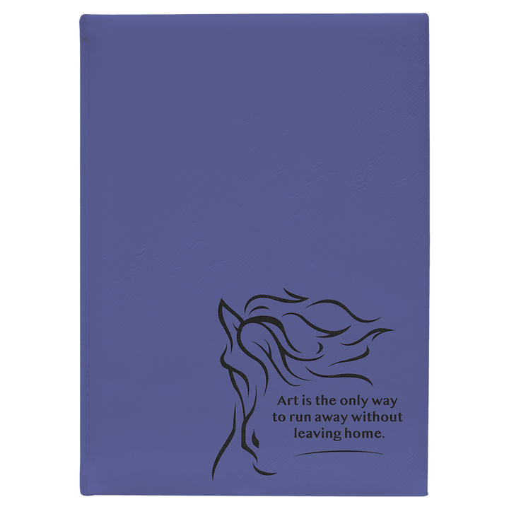 7" x 9 3/4" Laserable Leatherette Sketch Book with Unlined Notepad