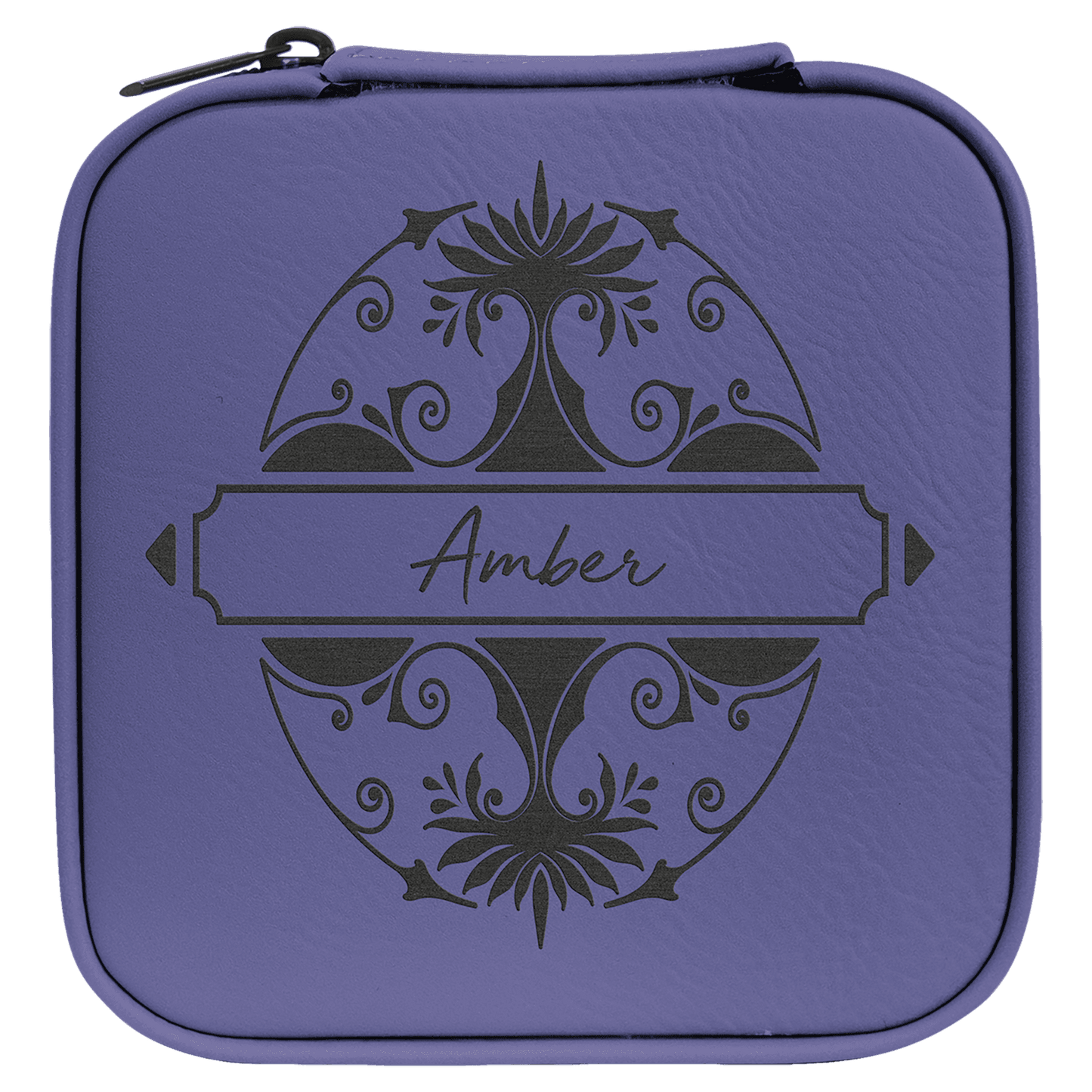 4" X 4" Laserable Leatherette Travel Jewelry Box with Black Lining