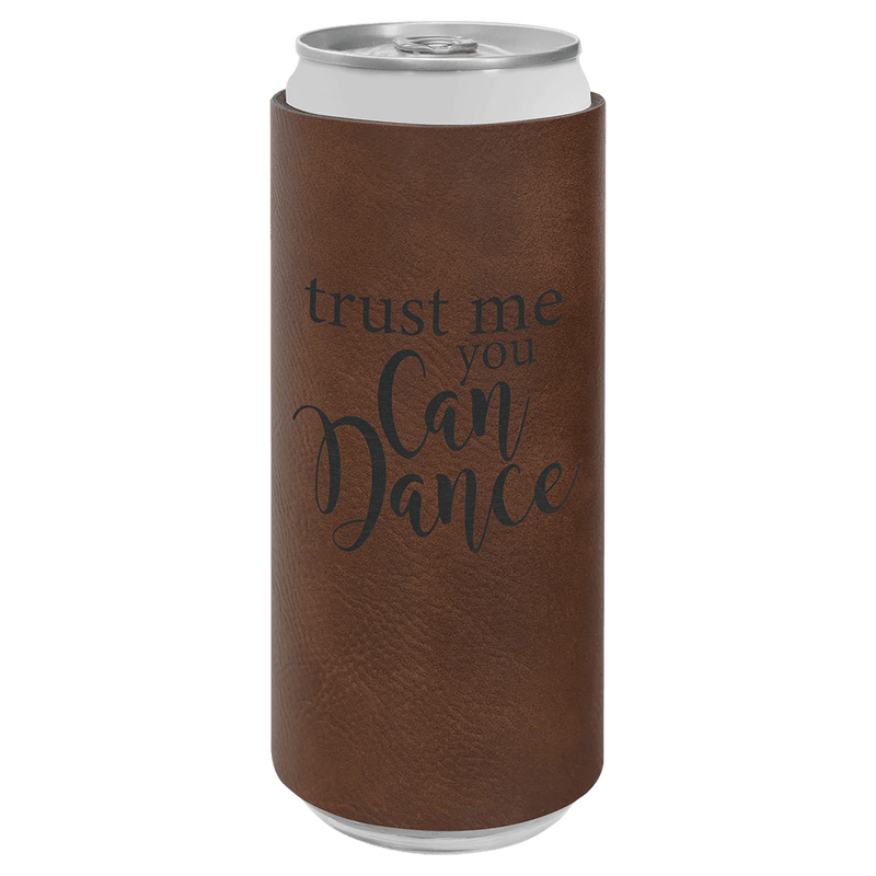 Laserable Leatherette Slim Beverage Holder